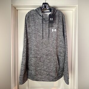 Under Armour Fleece Twist Hoodie Sweatshirt Pullover Mens XL Black Gray 1373405